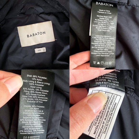 Aritzia Parka Goose Down Asymmetrical Faux Fur Hood Fall Winter Black XXS GUC - Picture 2 of 13